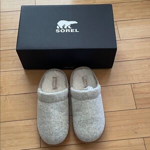 Sorel Light Gray Cream Indoor Slippers Women Lightweight Warm Size 8 NWB